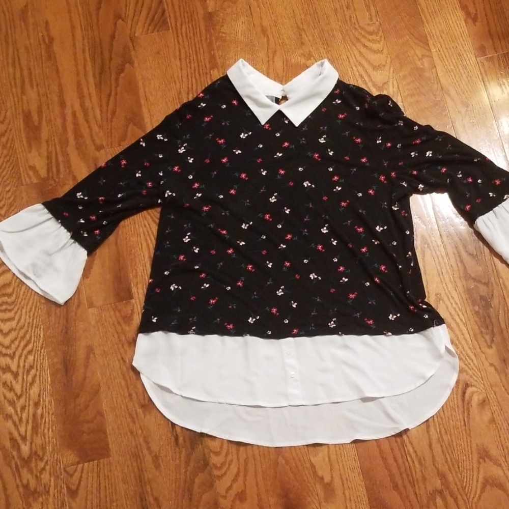 Elle collared all in one shirt